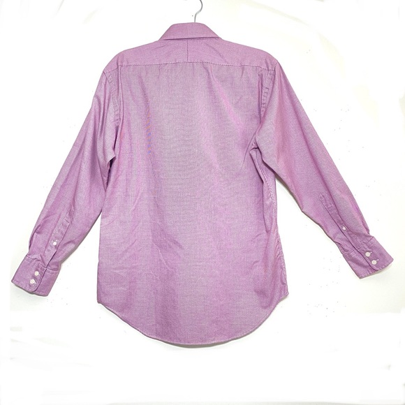 TM Lewin slim fit PURPLE collared button down long sleeve button cuff shirt - Picture 6 of 9